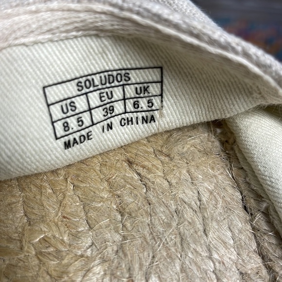 Soludos x Ashkahn Rainbow Platform Smoking Slipper in Sand Espadrille - Picture 7 of 7